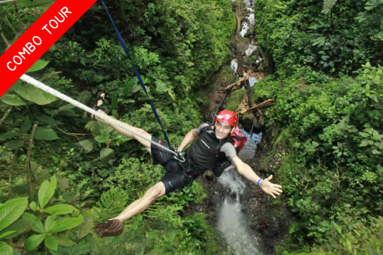 Canyoning and Ziplining in Arenal 