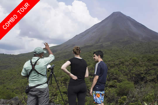 Catarata de La Fortuna y caminata al Volcán Arenal